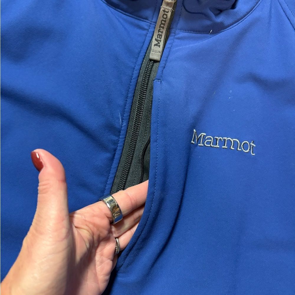 Marmot Men's Blue and Gray Softshell Performance Jacket - Picture 2 of 5